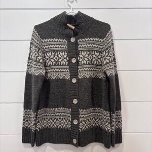 Lady Hathaway wool blend button up cardigan nordic style size M